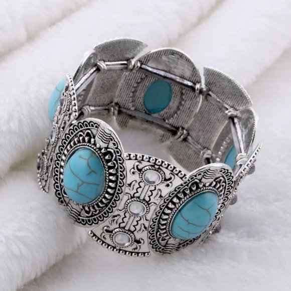 Boho Elastic Bracelets/Bangle For Women Ethnic Vintage Stretch Bohemian - Picture 2 of 3